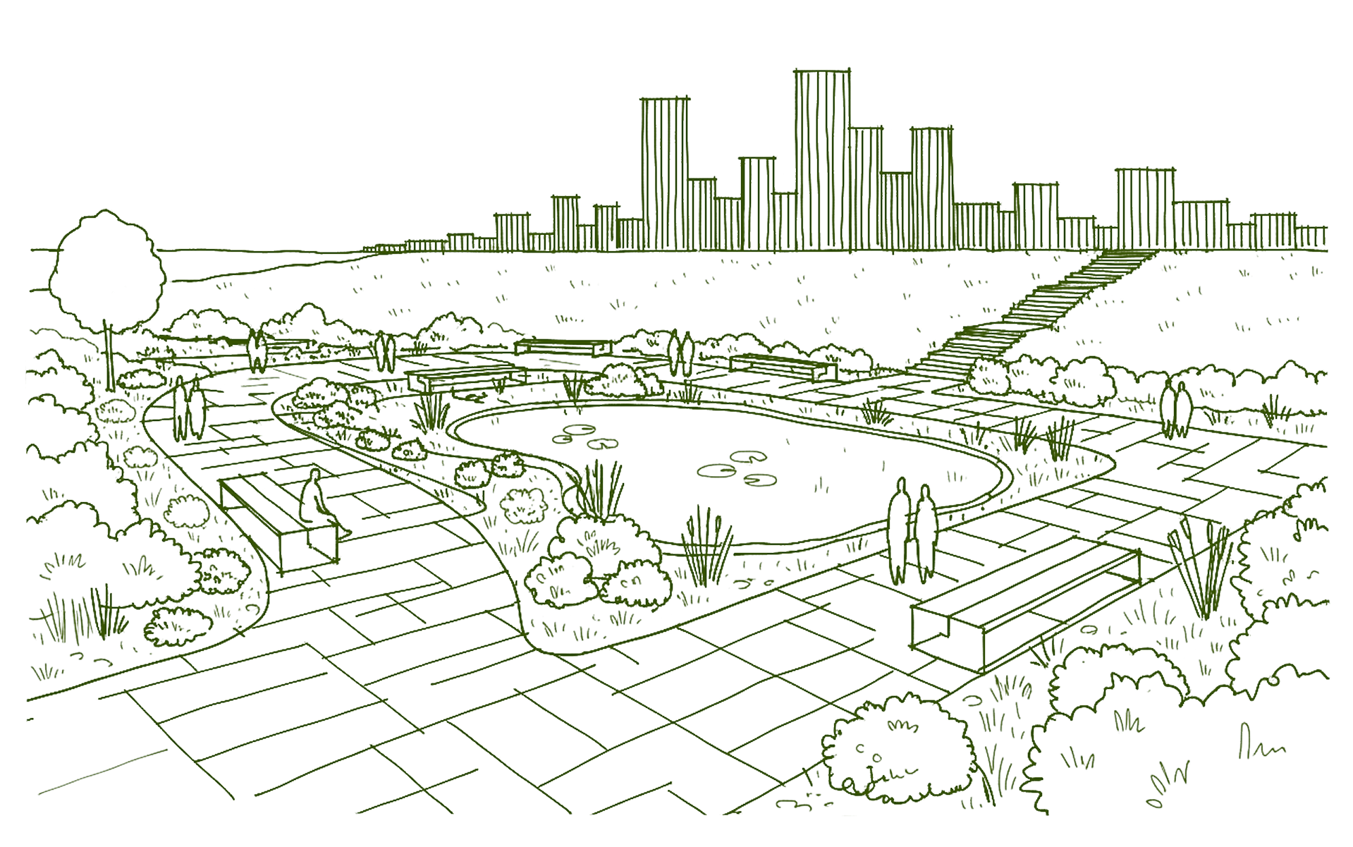 Art Yard landscape design illustration